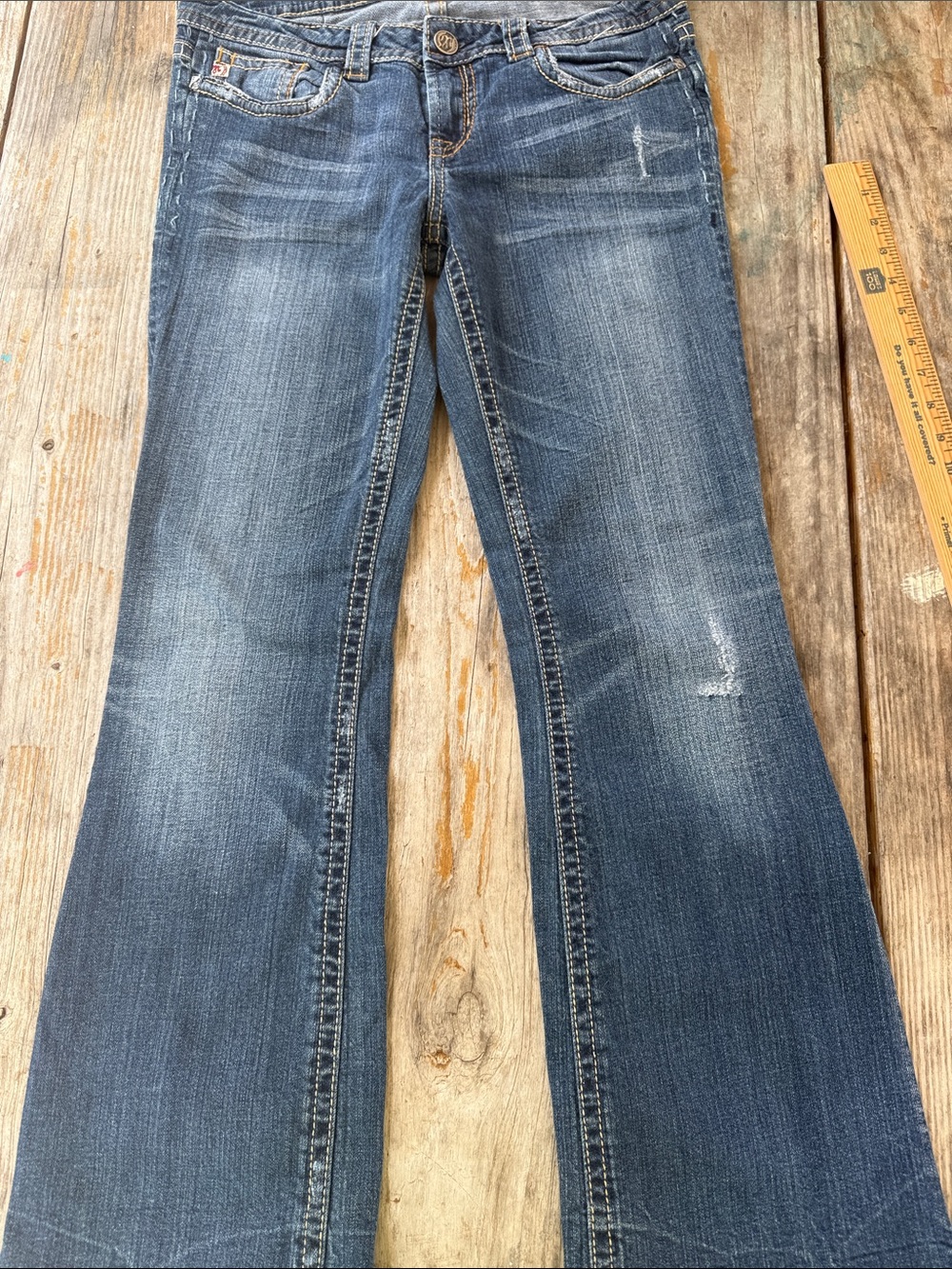 MEK Boot Cut Jeans in Medium Blue and Dark Blue 2 pairs Bootcut - Picture 6 of 14